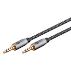 Goobay Minijack-kabel - 3 m (3,5 mm hann/hann) Sharkskin Grey