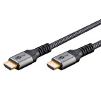Goobay High Speed HDMI 2.0-kabel med Ethernet - 0,5 m (hann/hann) haiskinn grå