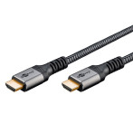 Goobay High Speed HDMI 2.0-kabel m/Ethernet - 10m (hann/hann) haiskinn grå