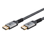 Goobay DisplayPort 1.4-kabel - 1m (hann/hann) Sharkskin Grey