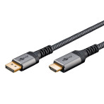Goobay DisplayPort 1.2 til HDMI 2.0-kabel - 2 m (hann/hann) Sharkskin Grey