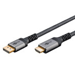 Goobay DisplayPort 1.2 til HDMI 2.0-kabel - 3 m (hann/hann) Sharkskin Grey