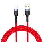 Tellur USB-C-kabel m/LED - 1,2 m (USB-A/USB-C) Rød