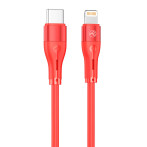 Tellur Silikon Lightning-kabel - 1m (USB-C/Lightning) Rød