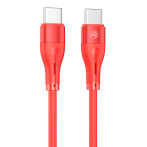 Tellur Silikon USB-C-kabel - 1m (USB-C/USB-C) Rød