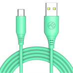 Tellur Silikon USB-C-kabel - 1m (USB-A/USB-C) Grønn