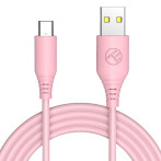 Tellur Silikon USB-C-kabel - 1m (USB-A/USB-C) Rosa