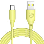 Tellur Silikon USB-C-kabel - 1m (USB-A/USB-C) Gul