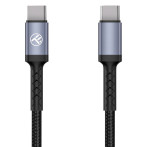 Tellur Nylon USB-C-kabel - 2m (USB-C/USB-C) Svart