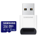 Samsung PRO Plus Micro SDXC-kort 256 GB V30 A2 m/USB-adapter (4K)