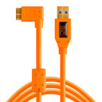 Tether Tools TetherPro USB-A-kabel m/vinkel - 4,6 m (Micro-B/USB-A) oransje