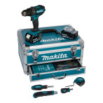 Makita DHP482RFX9 batteridrevet boresett m/batteri/tilbehør (18V)