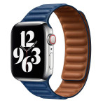 Lippa magnetisk lærreim for Apple Watch (38/40/41) Marineblå