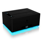 Icy Box IB-127CL-U3 Hard Drive Dock m/RGB - 2,5/3,5tm (SATA)