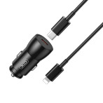 XO CC57 USB-C billader PD 25W + Lightning/USB-C-kabel (svart)