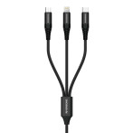 Riversong 3-i-1 Infinity 05 Multi-kabel 3A - 1m (USB-A/USB-C/Micro USB/Lightning)