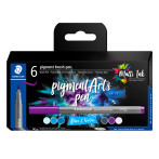 Staedtler Pigment Arts Brush Pen (6 farger) Blues & Violets