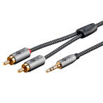 Goobay Minijack til Phono-kabel - 3 m (3,5 mm/2x RCA)