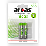 Arcas AAA oppladbare batterier 600mAh (NiMH) 2pk