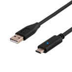 USB-C Kabel 0,25m 2A (USB-C/USB-A) Svart - Deltaco