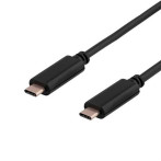 USB-C Kabel 10W - 0,25m (USB-C/USB-C) Svart - Deltaco