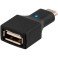 USB-C Adapter (USB-C Han/USB-A Hun) - Svart