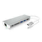Icy Box IB-DK4034-CPD USB-C dokkingstasjon med flere porter (USB-A/HDMI/SD/GigE)