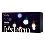 Twinkly Festoon Smart LED WiFi Bluetooth-lyskjede 20m (40x G45-pærer)
