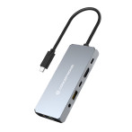 Conceptronic DONN22G 100W PD USB-C-dokkingstasjon (HDMI/USB-A/USB-C/RJ45/AUX)