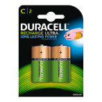 Duracell Ultra oppladbare batterier C (3000mAh) 2pk