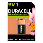 Duracell oppladbart batteri 9V (170mAh)