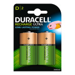 Duracell oppladbare batterier D (3000mAh) 2pk