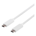 USB-C Kabel 10W - 1m (USB-C/USB-C) Hvit - Deltaco