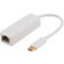 USB-C nettverkskort for Mac/PC (1000 Mbit) - Hvit