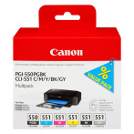 Canon PGI-550/CLI-551 multipack blekkpatron - svart/grå/cyan/magenta/gul