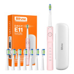 Bitvae BV E11 Sonic elektrisk tannbørste m/etui + børstehoder (timer) Rosa