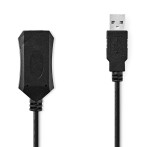 Nedis Active USB-A-forlengelseskabel - 5 m (USB-A hann/USB-A hunn)