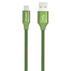 GreyLime MicroUSB-kabel - 1m (USB-A/MicroUSB) flettet grønn