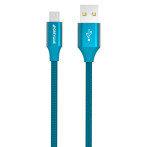 GreyLime MicroUSB-kabel - 1m (USB-A/MicroUSB) flettet blå
