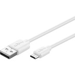 Micro USB Kabel (High Power Lading) 1m - Hvit