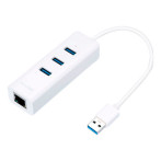 USB 3.0 nettverkskort m/USB Hub TP-Link (Hvit) - 1000 Mbit
