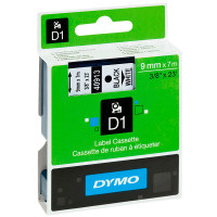 Dymo D1 tape 9mm - Svart på Hvit tape - 7m (Original)