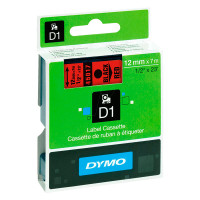 Dymo D1 tape 12mm - Svart på Rød tape - 7m (Original)