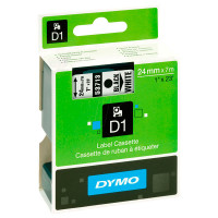 Dymo D1 tape 24mm - Svart på Hvit tape - 7m (Original)