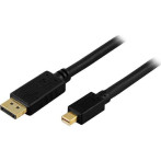 Mini DisplayPort til DisplayPort 4K - 0,5m (Svart)