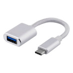 USB-C til USB-A Hun Adapter (Deltaco) Sølv
