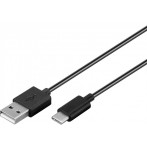 USB-C Kabel 1m (USB-C/USB-A) Svart - Goobay