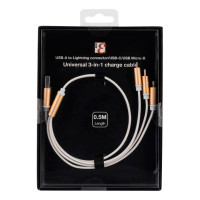 Multikabel 50cm (USB-C/Lightning/Micro-USB) Gull/Hvit - Epzi