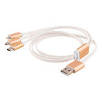 Multikabel 1m (USB-C/Lightning/Micro-USB) Gull/Hvit - Epzi