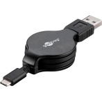 USB-C Kabel 1m Uttrekkbar (USB-C/USB-A) - Goobay